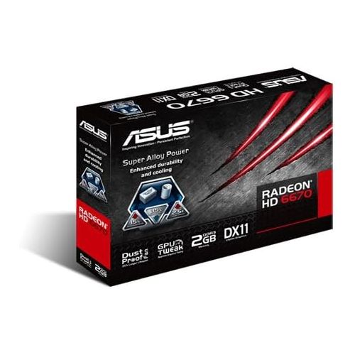 아수스 ASUS 2GB DDR3 AMD Turks XT GPU Graphics Cards HD6670 2GD3