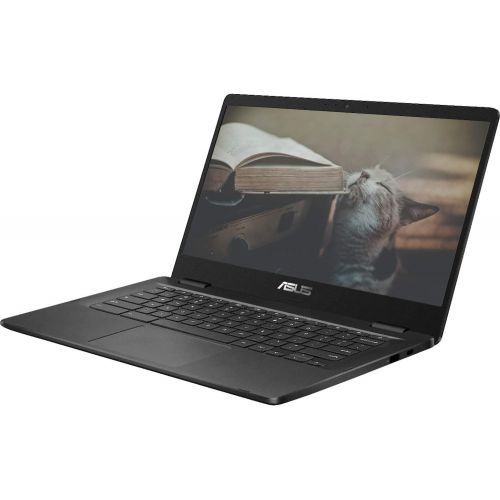 아수스 Newest ASUS 14 Lightweight Chromebook, Intel Celeron N3350 Processor, 4GB RAM, 32GB eMMC Storage, Webcam, WiFi, Chrome OS (Google Classroom or Zoom Compatible)