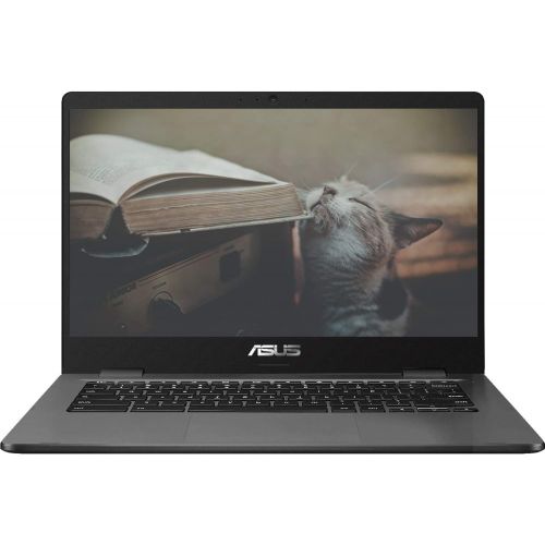 아수스 Newest ASUS 14 Lightweight Chromebook, Intel Celeron N3350 Processor, 4GB RAM, 32GB eMMC Storage, Webcam, WiFi, Chrome OS (Google Classroom or Zoom Compatible)