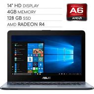 ASUS Vivobook 2019 Premium 14 HD Non Touch Laptop Notebook Computer, 2 Core AMD A6 2.6GHz, 4GB DDR4 RAM, 128GB SSD, No DVD, Wi FiBluetoothWebcamHDMIVGA, Windows 10