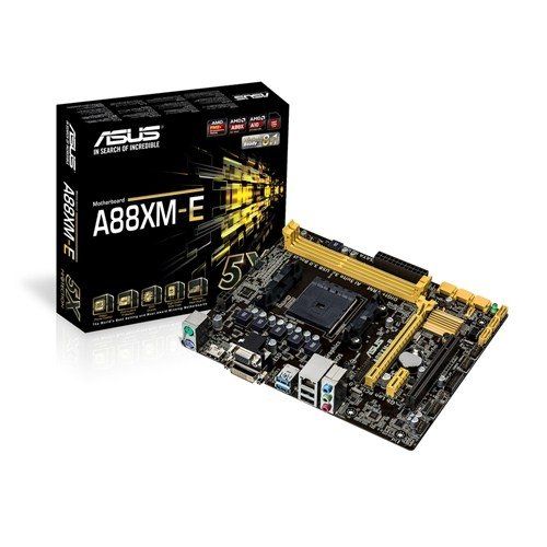 아수스 Asus A88XM E Motherboard (A88X, DDR3, S ATA 600, Micro ATX, 1x PCI Express 3.0 x16, HDMI, DVI D, USB 3.0, New UEFI BIOS, AI Suite 3, Socket FM2+)