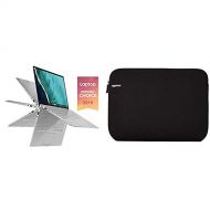 Asus Chromebook Flip C434TA DS384T 2 in 1 Laptop, 14 Touchscreen FHD 4 Way NanoEdge, Intel Core M3 8100Y Processor & AmazonBasics 14 Inch Laptop MacBook Sleeve Case Black