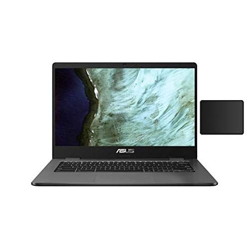 아수스 ASUS 14 FHD Anti Glare Premium Built Chromebook Intel Celeron N3350 Processor USB C 802.11a/b/g/n/ac Webcam Chrome OS (4GB LPDDR4 32GB eMMC Mouse Pad)