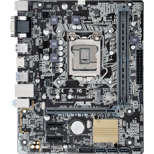 아수스 ASUS H110M E/M.2 LGA1151 DDR4 M.2 HDMI USB3.0 H110 MicroATX Motherboard