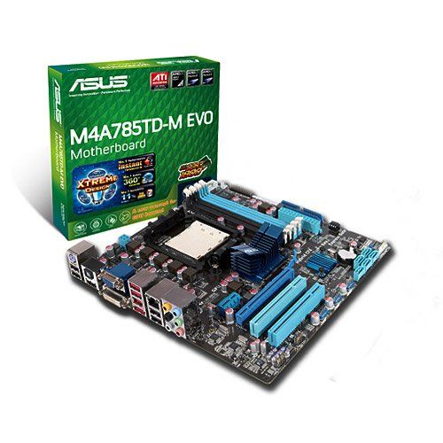 아수스 Asus M4A785TD M EVO Socket AM3/AMD 785G/4DDR3 1800(OC)/ATI HD4200/128 MB DDR3 Sideport/ATI Hybrid CrossfireX/GbE/Raid/1394/HDMI Micro ATX Motherboard