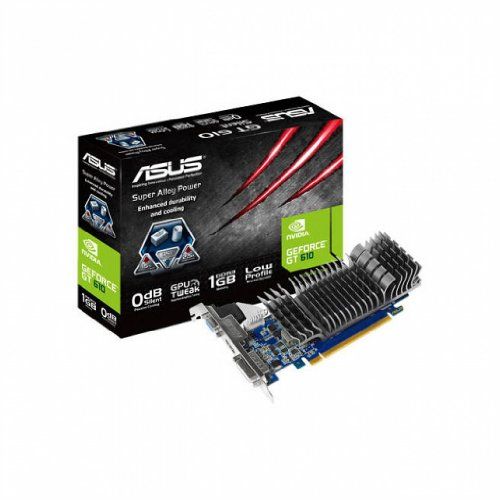 아수스 Asus NVIDIA GeForce GT 610 1GB GDDR3 VGA/DVI/HDMI Low Profile PCI Express Video Card