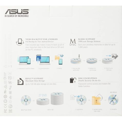 아수스 Asus 90DD0200 B20010 Internal Blu Ray Writer (16x BD R (SL), 12x BD R (DL), 16x DVD+/ R), BDXL