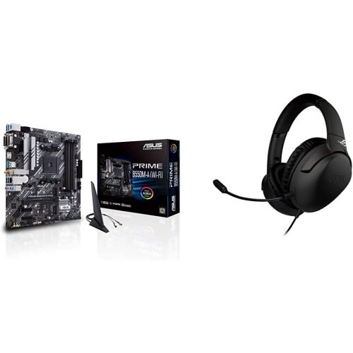 아수스 ASUS Prime B550M A WiFi AMD AM4 Zen 3 Ryzen 5000 & 3rd Gen Ryzen Micro ATX Motherboard ROG Strix Go Gaming Headset