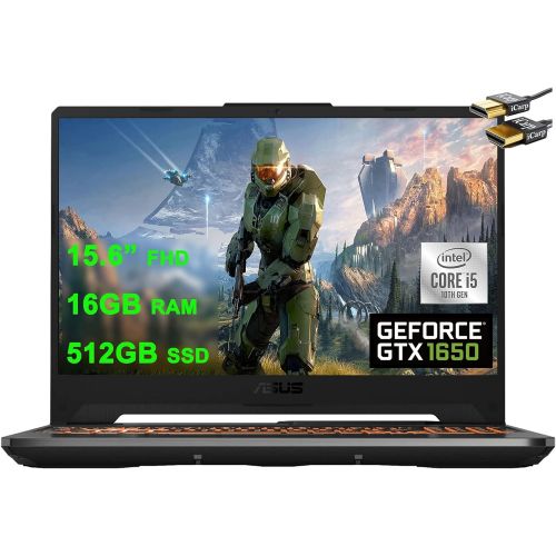 아수스 ASUS Flagship TUF Gaming F15 Laptop 15.6” FHD Display 10th Gen Intel Quad core i5 10300H (Beats i7 8750H) 16GB RAM 512GB SSD GeForce GTX 1650 4GB Backlit USB C Win10 + HDMI Cable