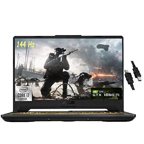 아수스 2021 Flagship Asus TUF F15 Gaming Laptop 15.6 FHD 144Hz Display 10th Gen Intel Octa Core i7 10870H 16GB RAM 512GB SSD NVIDIA GeForce GTX 1660 Ti 6GB RGB Backlit DTS Webcam Win10 +