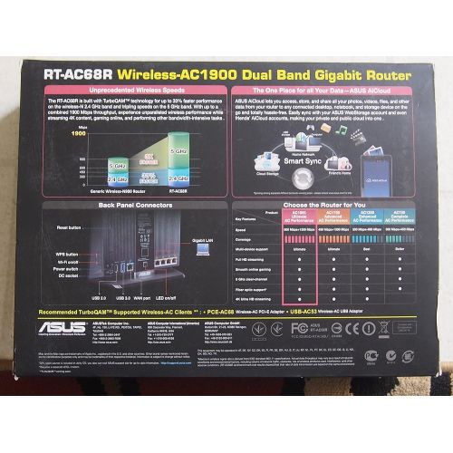 아수스 ASUS (RT AC68R) Wireless AC1900 Dual Band Gigabit Router