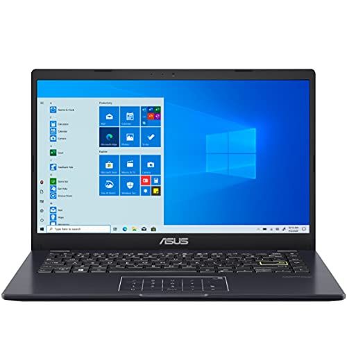 아수스 ASUS E410 14 Laptop Computer, Intel Celeron N4020 up to 2.8GHz, 4GB DDR4 RAM, 128GB eMMC, 802.11AC WiFi, Bluetooth, HDMI, Webcam, Remote Work, Blue, Windows 10 S, iPuzzle 32GB SD C