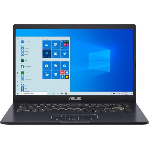 아수스 ASUS E410 14 Laptop Computer, Intel Celeron N4020 up to 2.8GHz, 4GB DDR4 RAM, 128GB eMMC, 802.11AC WiFi, Bluetooth, HDMI, Webcam, Remote Work, Blue, Windows 10 S, iPuzzle 32GB SD C