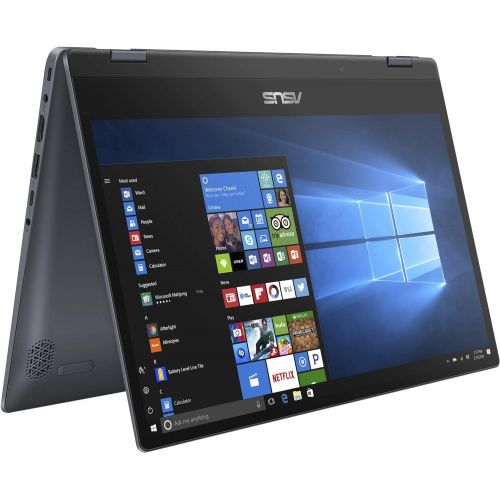 아수스 2021 ASUS VivoBook Flip 14 Thin and Light 2 in 1 Laptop I 14” FHD Touchscreen I Intel Core i3 8145U( i5 7200U) I 4GB DDR4 128GB SSD I Fingerprint Backlit USB C WiFi Win10 + 32GB Mi