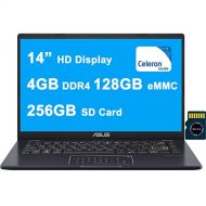 Asus Vivobook E410 Thin and Light Laptop I 14” HD Display I Intel Celeron N4020 Processor I 4GB DDR4 128GB eMMC + 256GB SD Card I HDMI USB C Wifi5 Win10 (Blue) + 32GB MicroSD Card