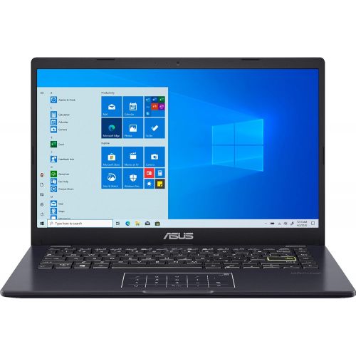 아수스 Asus Vivobook E410 Thin and Light Laptop I 14” HD Display I Intel Celeron N4020 Processor I 4GB DDR4 128GB eMMC + 256GB SD Card I HDMI USB C Wifi5 Win10 (Blue) + 32GB MicroSD Card