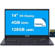 Asus Vivobook E410 Thin and Light Laptop I 14” HD Display I Intel Celeron N4020 Processor I 4GB DDR4 128GB eMMC I HDMI USB C Wifi5 Win10 (Blue) + 32GB MicroSD Card
