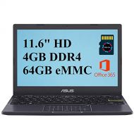 Asus L210 2021 Premium Thin and Light Laptop Computer I 11.6 HD Display I Intel Celeron N4020 I 4GB DDR4 64GB eMMC I USB C HDMI Office 365 Webcam Win 10 + 32GB Micro SD Card