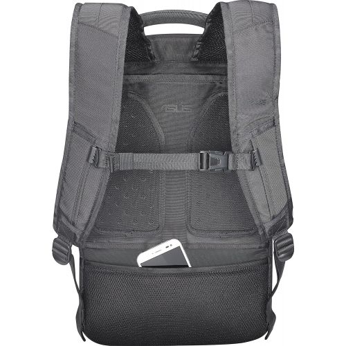 아수스 Asus Triton Polyurethane Grey?Backpack with Back Pocket, Front Pocket, Side Pocket, Cell Phone Pocket, Zip Pocket, Zipper, 317.5?x 190.5?x 469.9?mm