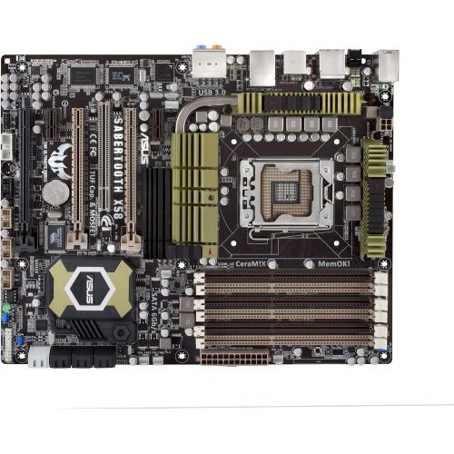 아수스 ASUS Socket 1366/Intel X58/Quad SLI & Quad CrossFireX/SATA3.0&USB3.0/A&GbE/ATX Motherboard s SABERTOOTH X58