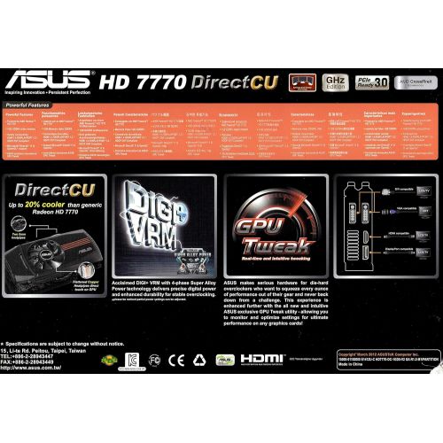 아수스 ASUS HD7770 DC 1GD5 V2 AMD Radeon HD 7770 VGA 1 GB GDDR5 Graphics Card