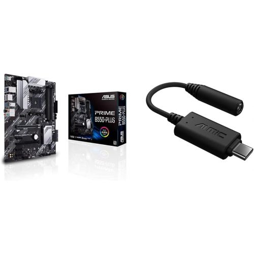 아수스 ASUS Prime B550 PLUS AMD AM4 Zen 3 Ryzen 5000 & 3rd Gen Ryzen ATX Motherboard Ai Noise Canceling Mic Adapter Ideal for Conference Call. Support USB C or USB 2.0 to 3.5 mm Connect