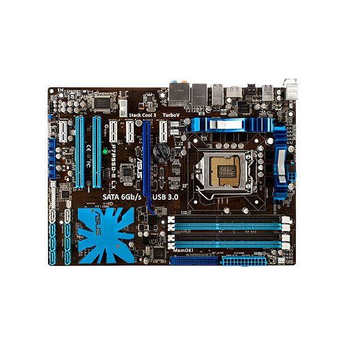 아수스 ASUS Socket 1156/Intel P55/SATA3&USB 3.0/A&GbE/ATX Motherboard s P7P55D E LX