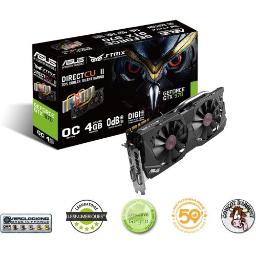 아수스 ASUS STRIX GTX970 DC2OC 4GD5 NVIDIA GeForce GTX 970 4Go carte graphique