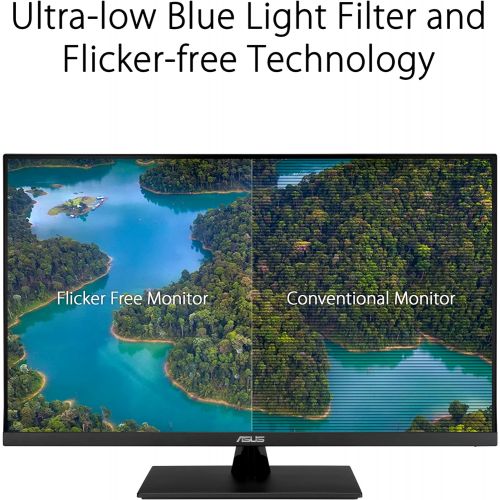 아수스 ASUS 31.5” 2K Monitor (VP32AQ) WQHD (2560 x 1440), IPS, 100% sRGB, HDR10, 75Hz, Speakers, Adaptive Sync/FreeSync, Low Blue Light, Eye Care, VESA Mountable, Frameless, DisplayPort