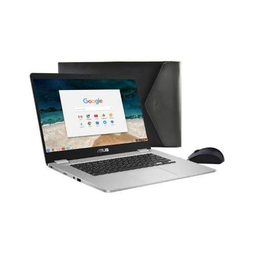 아수스 Newest Asus Chromebook 14 HD Intel N3350 Processor Upto 2.4GHz, 4GB RAM, 32GB EMMC Plus Vgsion Mouse and Sleeve