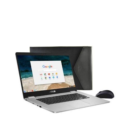 아수스 Newest Asus Chromebook 14 HD Intel N3350 Processor Upto 2.4GHz, 4GB RAM, 32GB EMMC Plus Vgsion Mouse and Sleeve