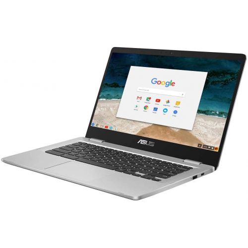 아수스 Newest Asus Chromebook 14 HD Intel N3350 Processor Upto 2.4GHz, 4GB RAM, 32GB EMMC Plus Vgsion Mouse and Sleeve