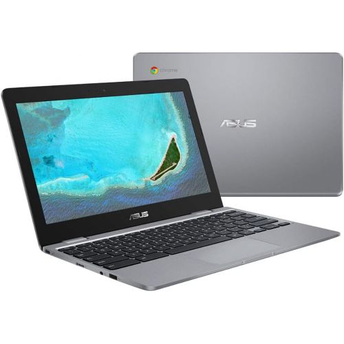 아수스 2020 ASUS Chromebook 11.6 HD Laptop Computer, Intel Celeron N3350 Dual core Processor, 4GB RAM, 16GB eMMC, HD Webcam, Intel HD Graphics 500, USB C, Bluetooth, Chrome OS, Gray, 32GB