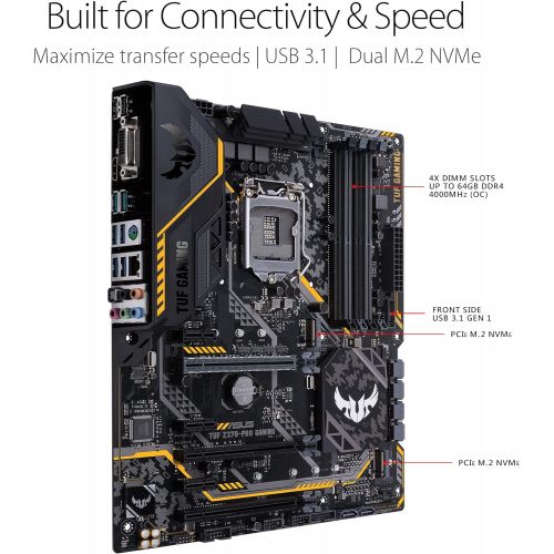 아수스 ASUS TUF Z370 PRO Gaming LGA1151 (Intel 8th Gen) DDR4 HDMI DVI M.2 Z370 ATX Motherboard with Gigabit LAN and USB 3.1