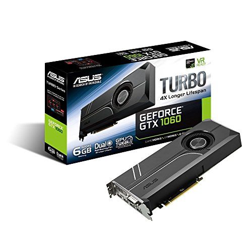 아수스 ASUS GeForce GTX 1060 6GB Turbo Edition VR Ready Dual HDMI 2.0 DP 1.4 Auto Extreme Graphics Card (TURBO GTX1060 6G)