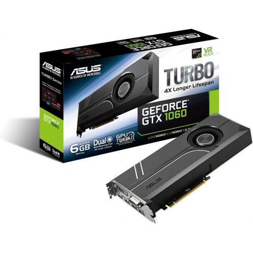 아수스 ASUS GeForce GTX 1060 6GB Turbo Edition VR Ready Dual HDMI 2.0 DP 1.4 Auto Extreme Graphics Card (TURBO GTX1060 6G)