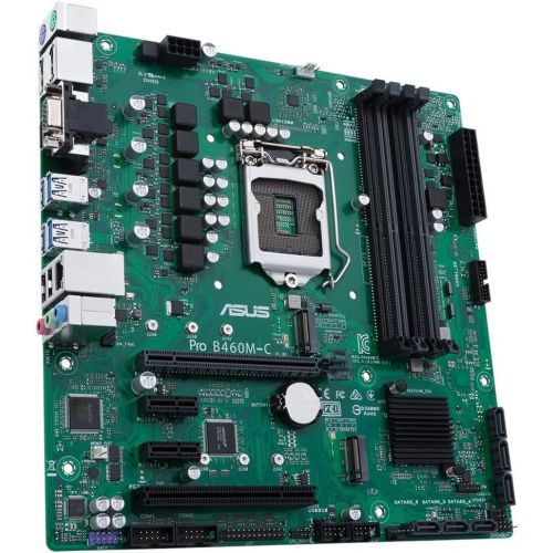 아수스 ASUS Pro B460M C/CSM Carte mere Micro ATX Socket LGA1200 B460 USB 3.2 Gen 1 Gigabit LAN Carte graphique embarquee (unite Centrale requise) Audio HD (8 canaux)