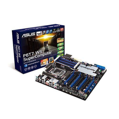 아수스 Asus P6T7 WS SuperComputer LGA1366/ Intel X58/ DDR3/ CrossFireX & 3 Way SLI/A&2GL/ CEB ATX Motherboards