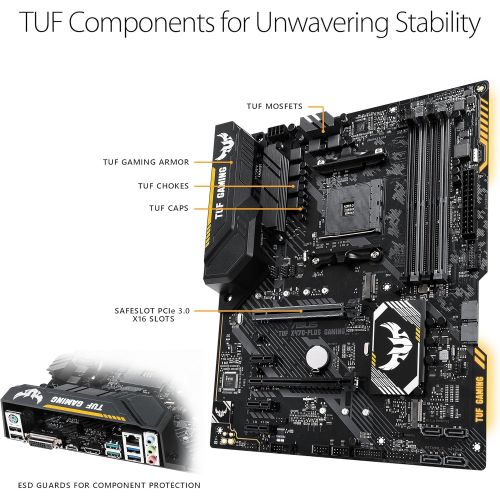 아수스 Asus TUF X470 Plus DDR4 ATX Gaming Motherboard
