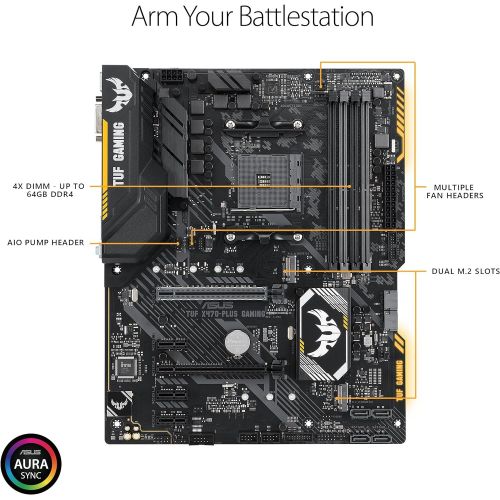 아수스 Asus TUF X470 Plus DDR4 ATX Gaming Motherboard