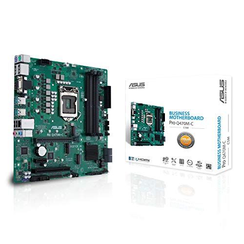 아수스 ASUS PRO Q470M C/CSM LGA1200 (Intel 10th Gen) uATX Commercial Motherboard (Intel vPro, Intel LAN, 2xDisplayPorts, HDMI/D Sub,TPM, LPC debug Header and ASUS Control Center Express)