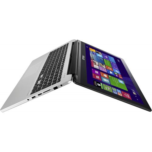 아수스 ASUS Flip 2 in 1 TP500LA AS53T Laptop (Windows 8, Intel Core i5 5200U 2.2 GHz, 15.6 LED lit Screen, Storage: 1 TB, RAM: 8 GB) Black/Silver