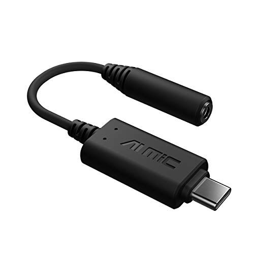 아수스 ASUS Ai Noise Canceling Mic Adapter Built in Artificial Intelligence Isolates Background Noise, Enhance Voice Clarity Improve Quality of Conference Calls, Music Supports USB C & US