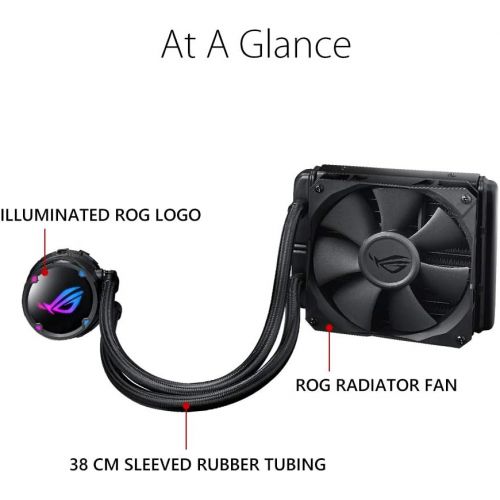 아수스 ASUS ROG Strix Cooler CPU All in one ROG, with addressable RGB Lighting, Aura sync, NCVM Pump Coating and ROG Radiator Fan 1x ROG Fan 120 mm