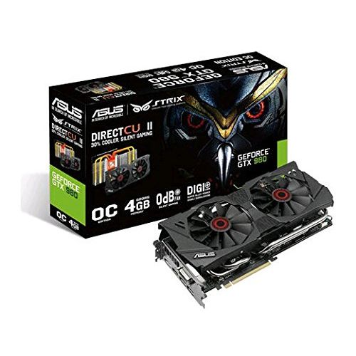 아수스 ASUS STRIX GeForce GTX 980 Overclocked 4 GB DDR5 256 bit DisplayPort HDMI 2.0 DVI I Graphics Card