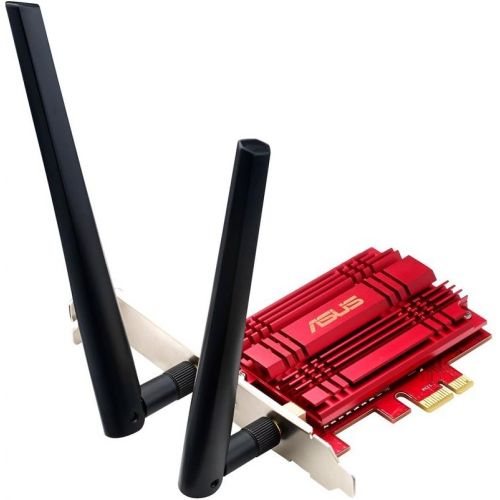 아수스 ASUS PCE AC56 Dual Band 2x2 AC1300 WiFi PCIe Adapter with Heat Sink, Detachable Antennas and Antenna Base