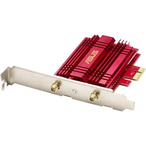 아수스 ASUS PCE AC56 Dual Band 2x2 AC1300 WiFi PCIe Adapter with Heat Sink, Detachable Antennas and Antenna Base