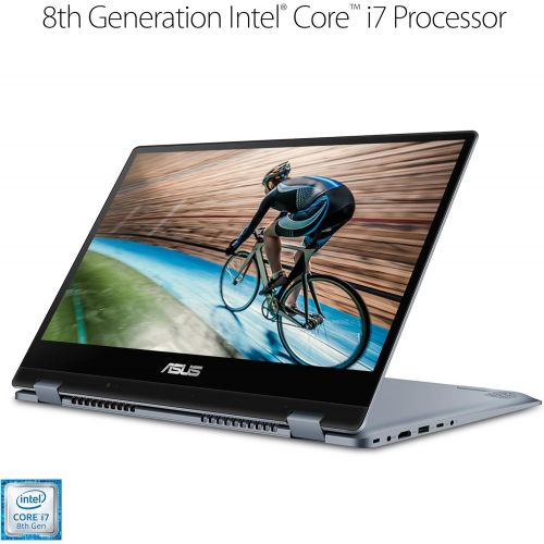 아수스 ASUS VivoBook Flip 14 TP412UA DB71T 14” Thin and Lightweight 2 in 1 Full HD Touchscreen Laptop, Intel Core i7 8550U 4.0GHz Processor, 8GB DDR4 RAM, 256GB SSD, Windows 10 Home, Fing