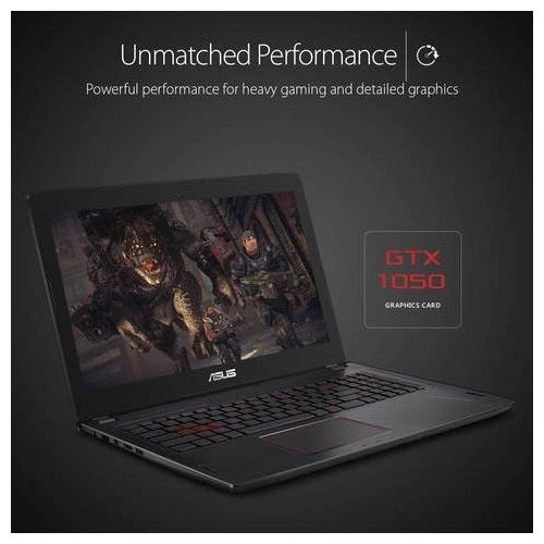 아수스 ASUS FX502VD NB76 15.6 FHD Gaming Laptop, 7th Gen Core i7 7700HQ 2.8 GHz, NVIDIA GeForce GTX 1050 4 GB, 16 GB DDR4 RAM, 256 GB M.2 SSD + 1 TB 5400 RPM HDD