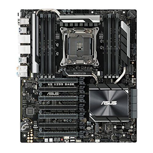 아수스 ASUS WS X299 SAGE LGA2066 DDR4 M.2 U.2 X299 CEB Motherboard for Intel Core X Series Processors with Quad GPU Support, DDR4 4200MHz, Dual M.2 & U.2 Support